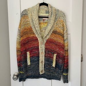 Anthropologie Pilcro Sunset Embroidered Knit Cardigan